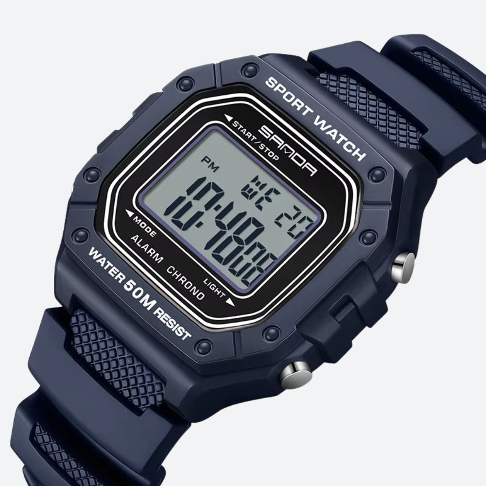 Square digital watch for men, sports, multifunctional Image