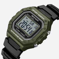Square digital watch for men, sports, multifunctional