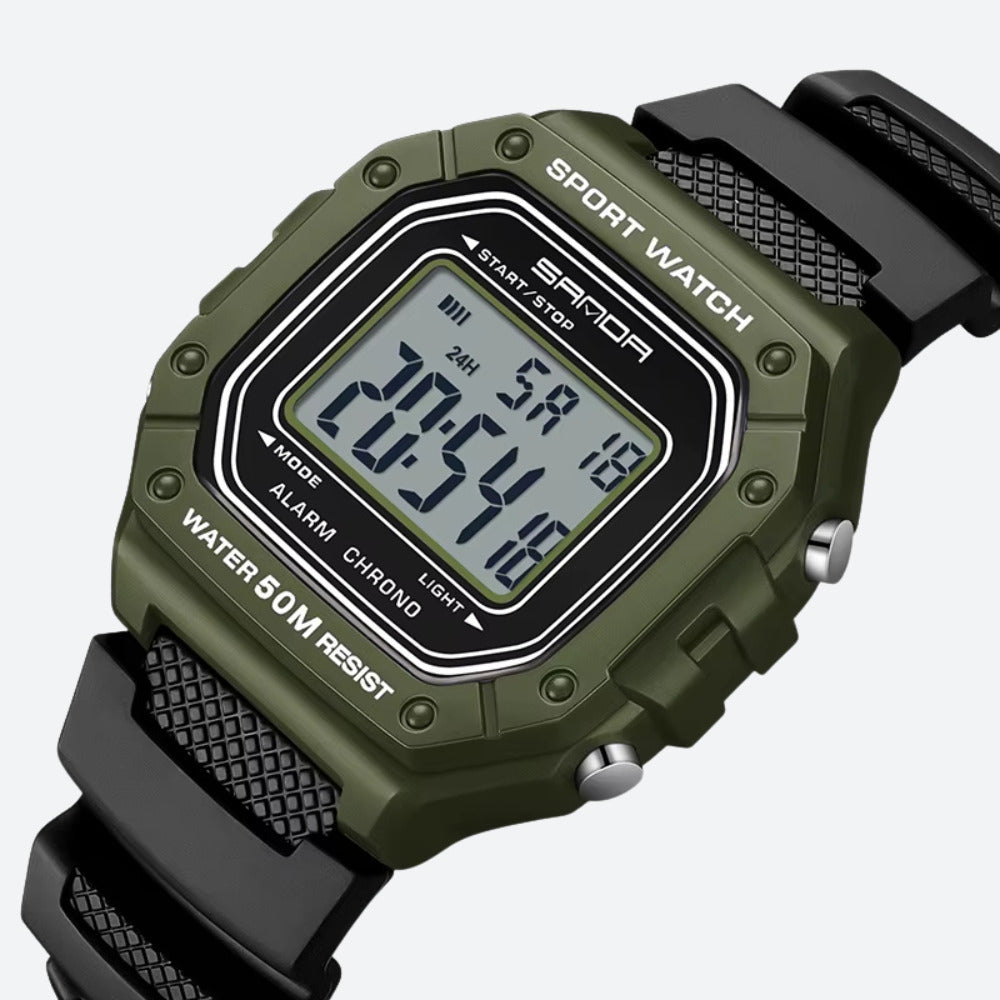 Square digital watch for men, sports, multifunctional Image