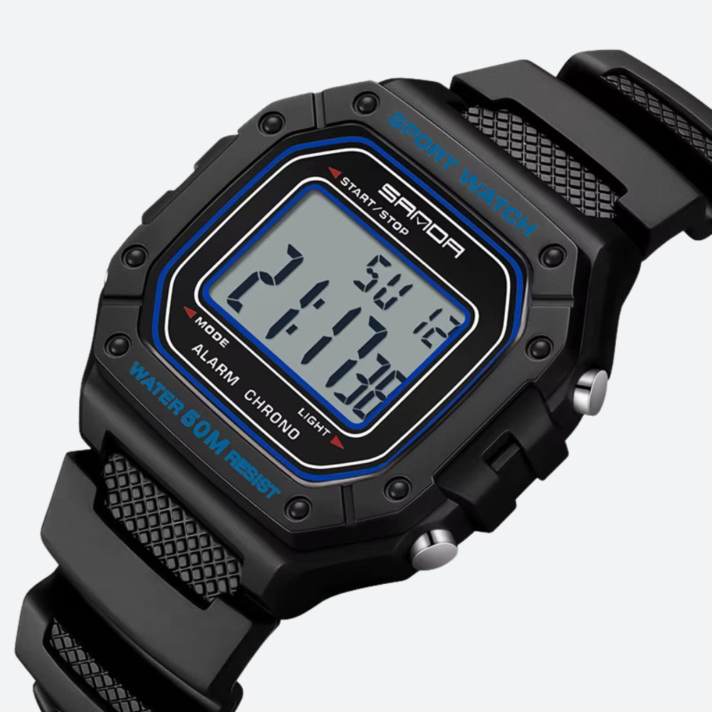 Square digital watch for men, sports, multifunctional Image
