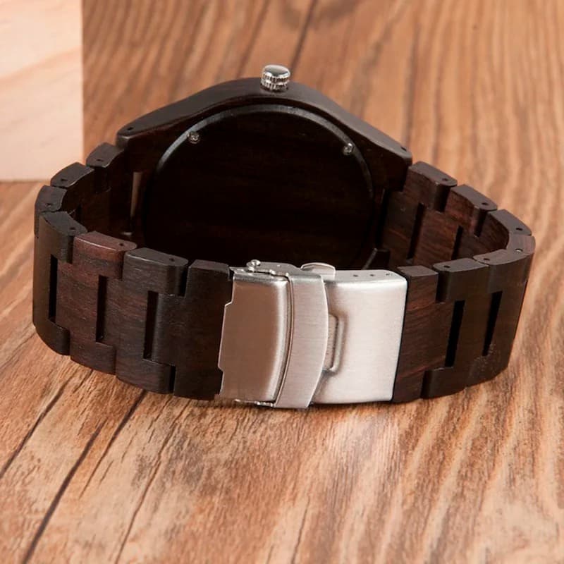 Minimalist Design Wooden Watch for Men with Luminous Hands