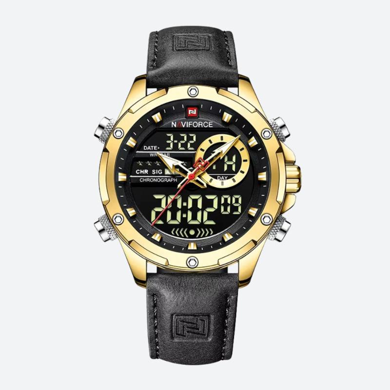Men's analog-digital watch with chronograph