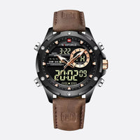 Men's analog-digital watch with chronograph
