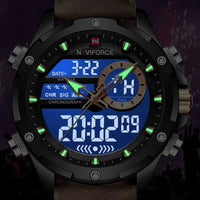 Men's analog-digital watch with chronograph