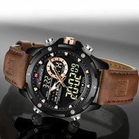 Men's analog-digital watch with chronograph