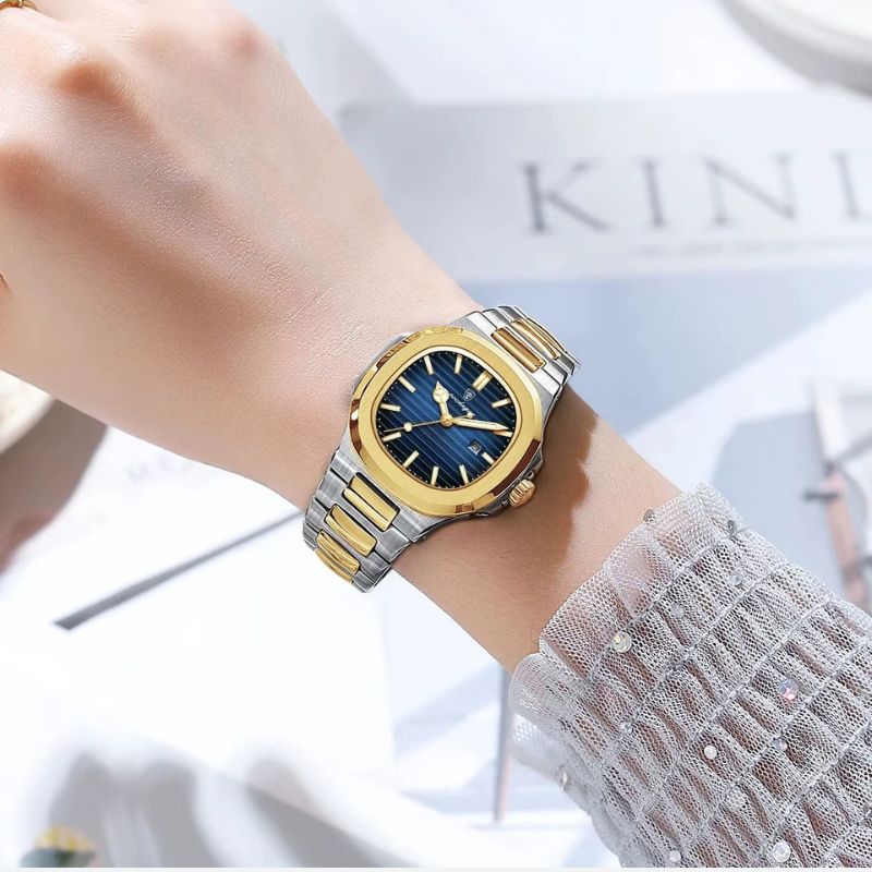 Luxury women's watch, two-tone metal
