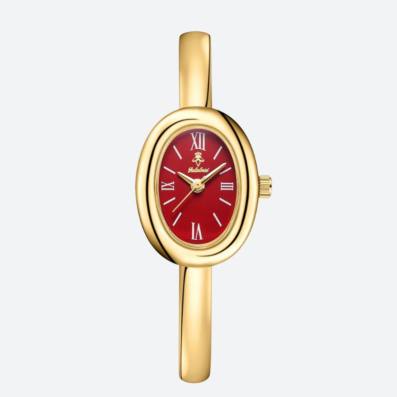Luxury Women's Oval Gold Watch 3