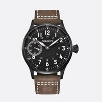 Men's mechanical watch with manual winding, classic aviator style