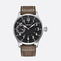 Men's mechanical watch with manual winding, classic aviator style