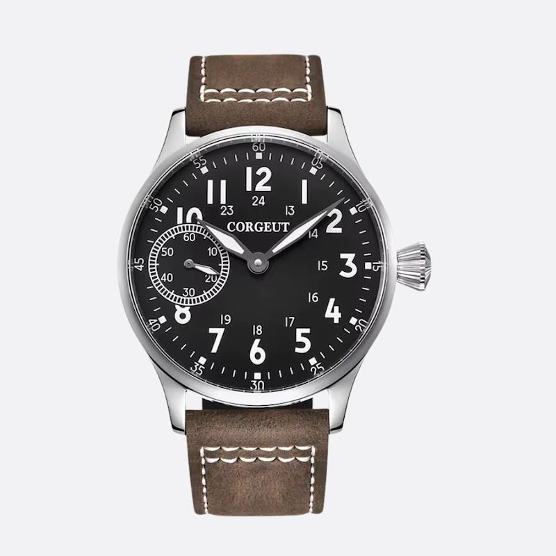 Men's mechanical watch with manual winding, classic aviator style Image