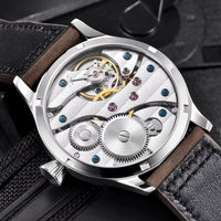 Men's mechanical watch with manual winding, classic aviator style
