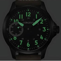 Men's mechanical watch with manual winding, classic aviator style