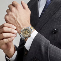 Men's Skeleton Mechanical Watch in Stainless Steel