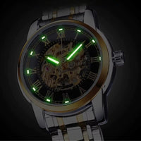 Men's skeleton mechanical watch