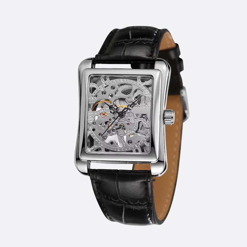 Men's Square Skeleton Mechanical Watch Image