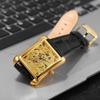 Men's Square Skeleton Mechanical Watch