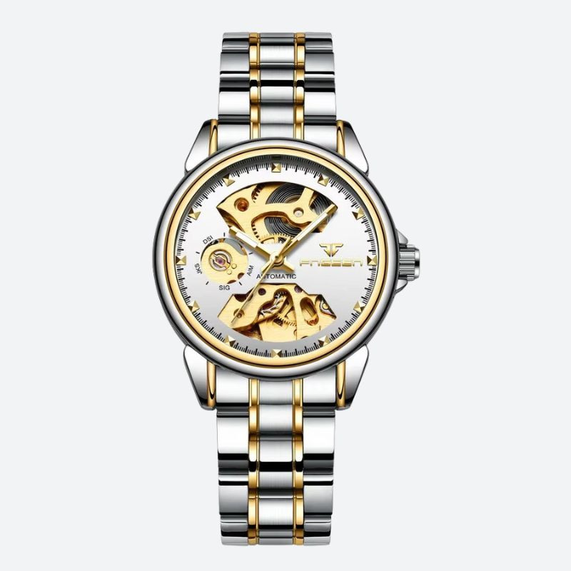 Women's Mechanical Skeleton Two-Tone Watch 2