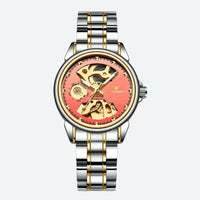 Women's Mechanical Skeleton Two-Tone Watch 4