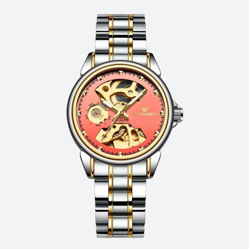 Women's Mechanical Skeleton Two-Tone Watch 4