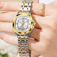 Women's Mechanical Tonneau Two-Tone Watch