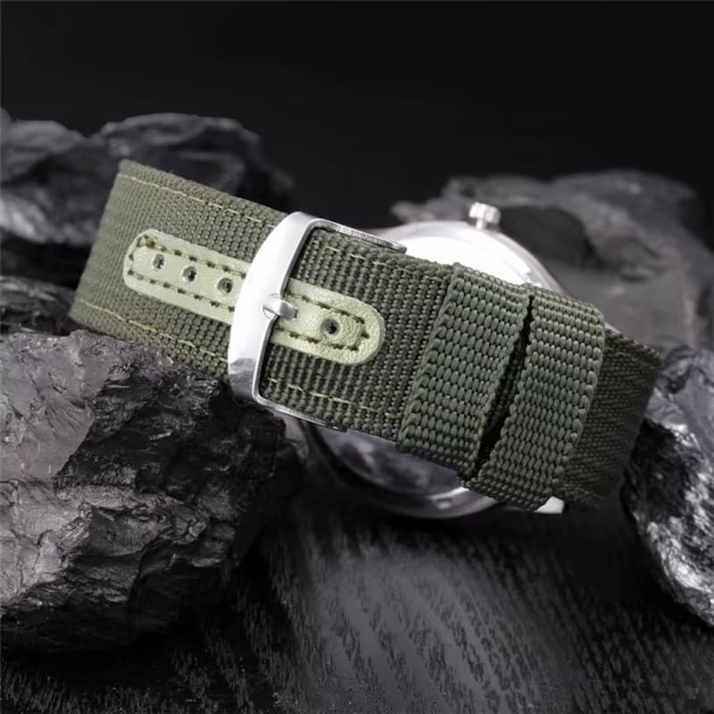 Men's Military Quartz Watch with Nylon Strap