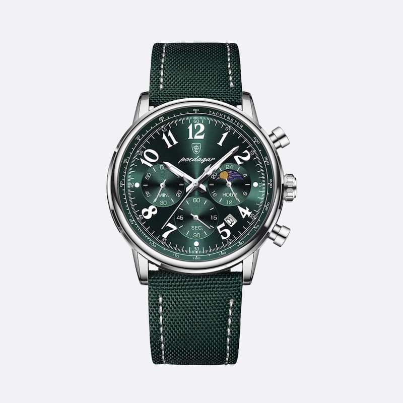 Men's military chronograph watch with nylon strap