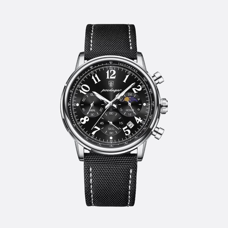 Men's military chronograph watch with nylon strap