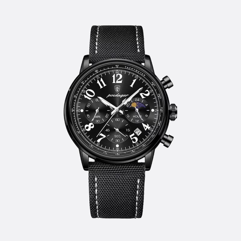 Men's military chronograph watch with nylon strap
