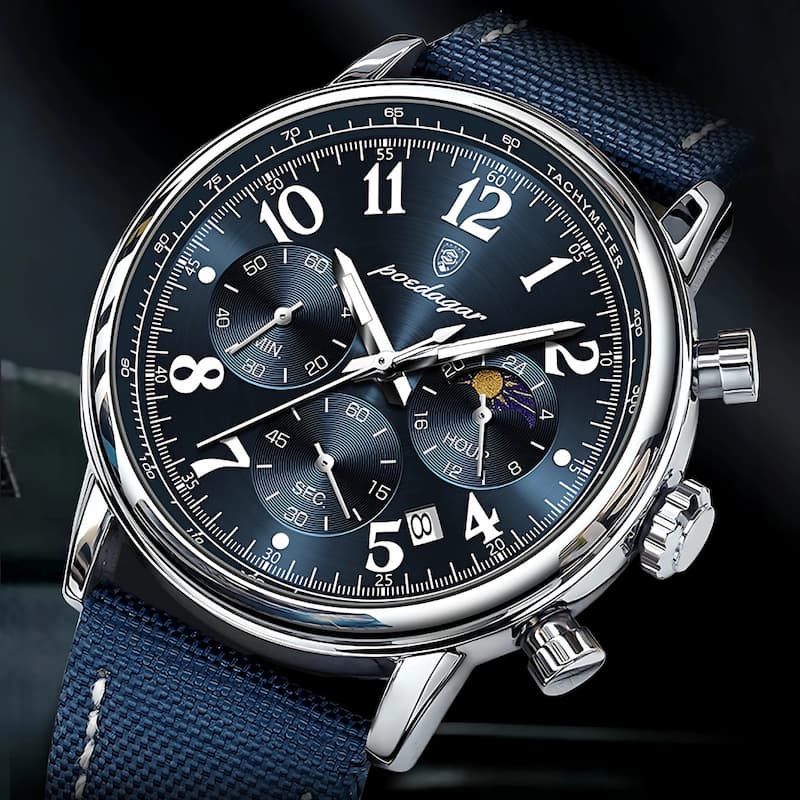 Men's Military Chronograph Watch with Nylon Strap