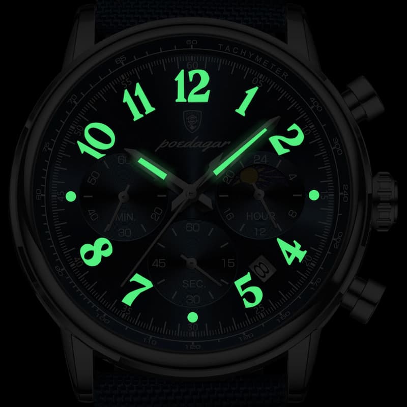 Men's Military Chronograph Watch with Nylon Strap