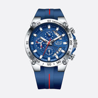 Men's military chronograph watch, silicone strap