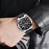 Men's Military Chronograph Watch, Silicone Strap