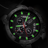 Men's Military Chronograph Watch, Silicone Strap