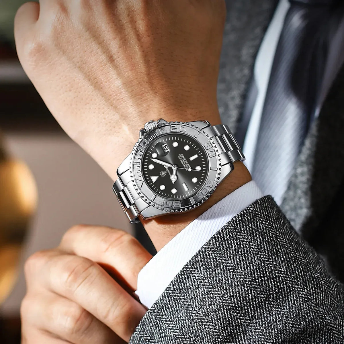 Elegant Quartz Watch, Diver Style