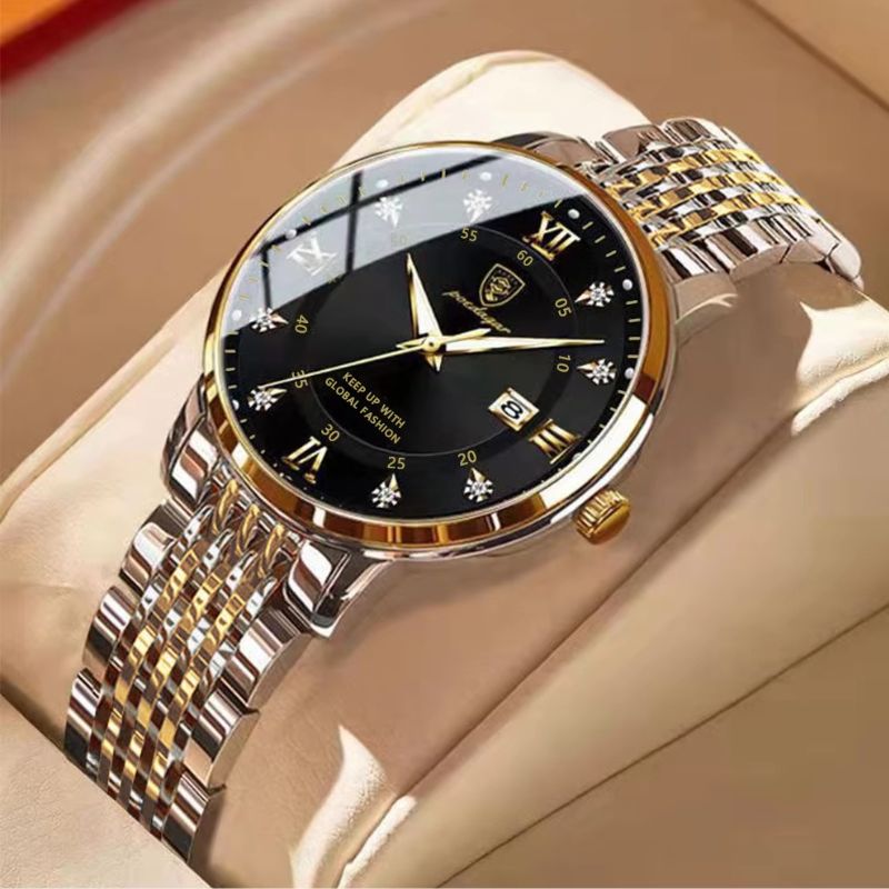 Women's quartz watch with synthetic diamonds