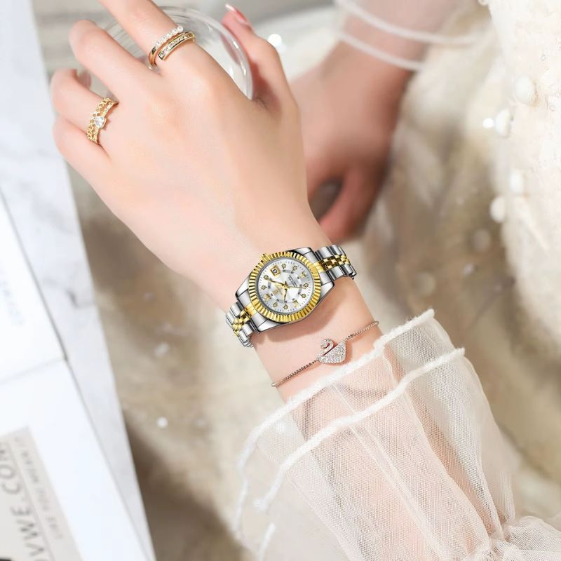 Women's Quartz Watch, Two-Tone Metal, Waterproof