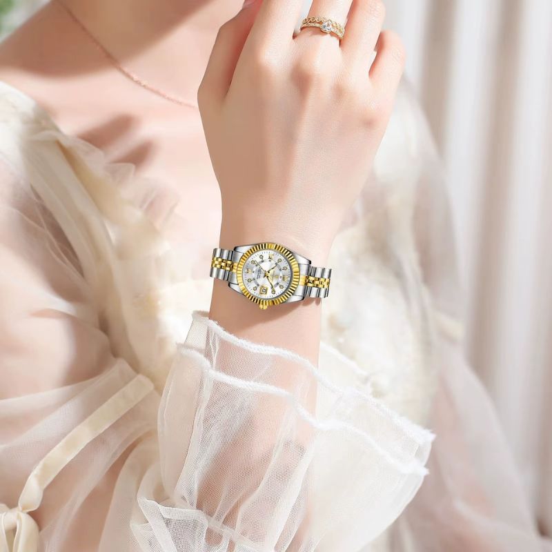 Women's Quartz Watch, Two-Tone Metal, Waterproof