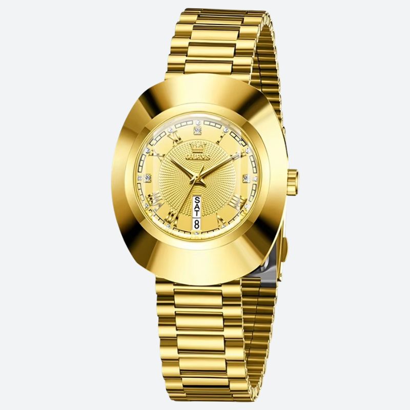 Women's Oval Gold Quartz Watch 1