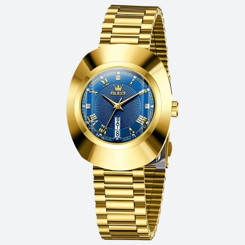 Women's Oval Gold Quartz Watch 3
