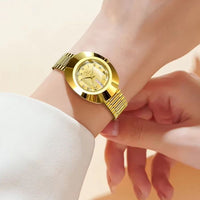 Women's Oval Gold Quartz Watch