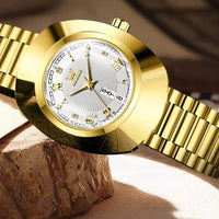 Women's Oval Gold Quartz Watch