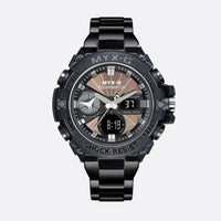 Men's steel chronograph solar watch