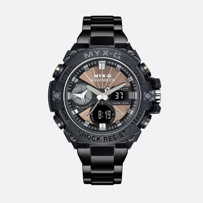 Men's steel chronograph solar watch Image
