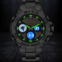 Men's steel chronograph solar watch