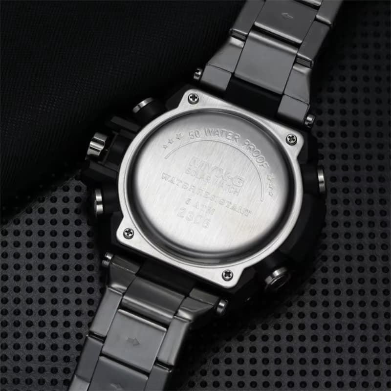 Men's steel chronograph solar watch