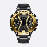 Men's sports watch with dual analog and digital display
