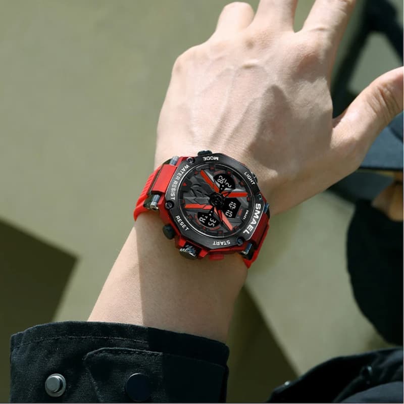 Men's Sports Watch with Dual Analog and Digital Display