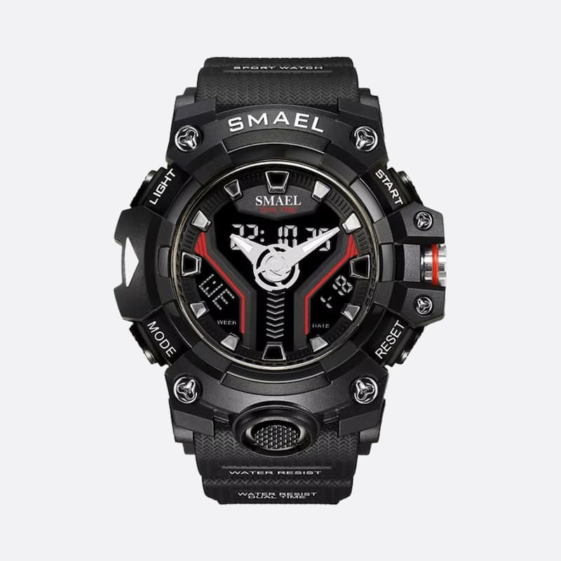 Multifunctional sports watch for men, quartz analog and digital Image