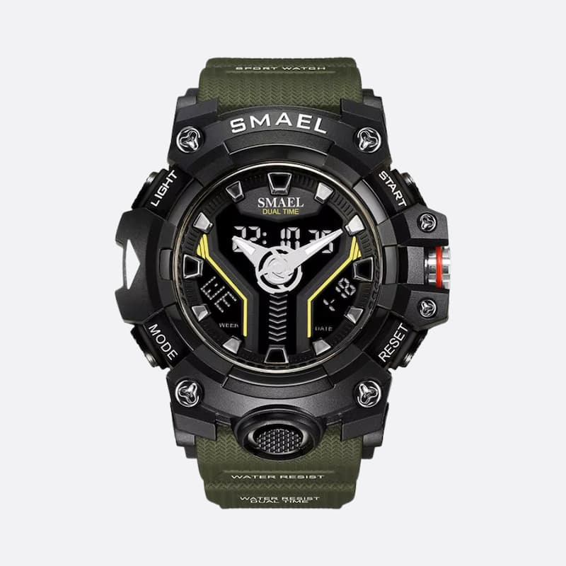 Multifunctional sports watch for men, quartz analog and digital Image