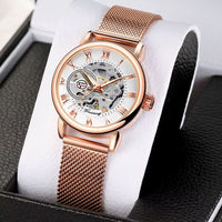 Women's Skeleton Watch with Milanese Mesh